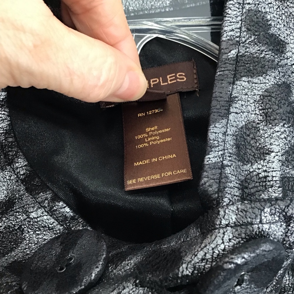 Multiples Leopard Print Shiny 3/4 Sleeve Double B… - image 8